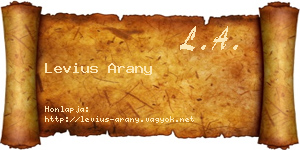 Levius Arany névjegykártya
